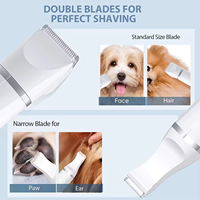 Tondeuse pour chien avec lames doubles, sans fil, petite tondeuse pour toilettage des animaux de compagnie, faible bruit, pour couper les poils du chien autour des pattes, du visage
