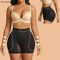 Shorty sculptant rembourré pour les hanches, sexy, en dentelle et résille, avec effet ventre plat et rehausseur de fesses