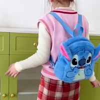 Nouveau sac à dos mignon cousu, sac à dos en peluche de dessin animé, sac de rangement multifonctionnel, cadeau pour enfants