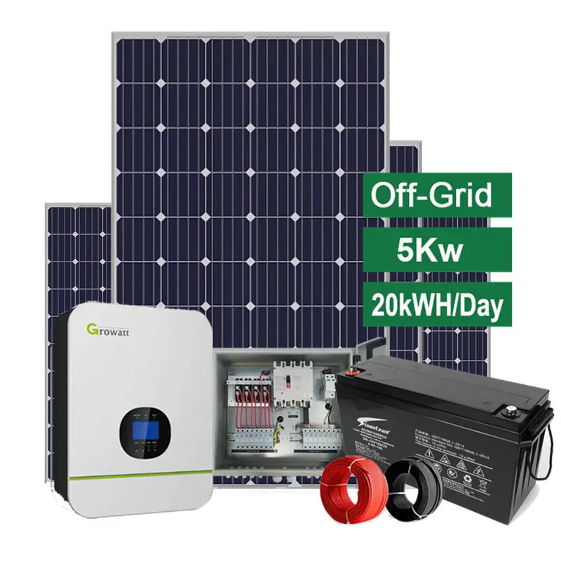 Residential Use Solar Electricity 4kw 5kw 6kw Off-grid Solar System For Home Roof