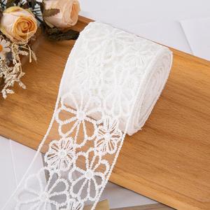 Ruban de dentelle brodé floral 3D personnalisé, romantique, 7 cm, pour mariage, fête prénuptiale, boîte cadeau, 5 yards/rouleau - Product Image 3