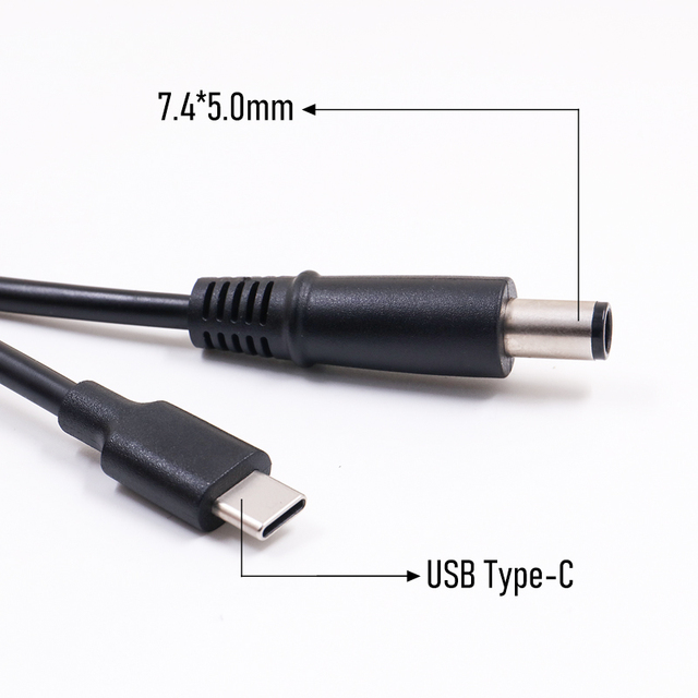 Factory Produces USB-C to Dc 7.4x5.0mm Male PD Decoy Wire USB-C Fsat Charging Cable