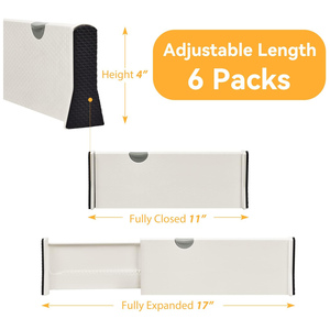 Adjustable White ABS Plastic Injection-Molded Modern Bathroom Kitchen Bedroom Clothes Drawer Divider Expandable Organizer - Product Image 2