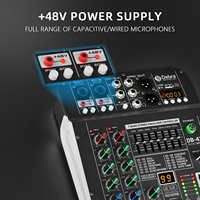Debra Professional BT 4-Channel DB-4X Contrôleur DJ pour Podcast, Console de Mixage Audio Stéréo Webcaster, Voix Réglable 80Hz-12kHz