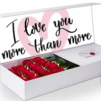 Boîte cadeau de fleur d'anniversaire haut de gamme avec impression de logo personnalisé en gros