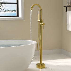 Rubinetto per <span class=keywords><strong>vasca</strong></span> da bagno autoportante; con due modalità di flusso dell'acqua; soffione <span class=keywords><strong>doccia</strong></span> girevole a collo di cigno con funzione <span class=keywords><strong>doccia</strong></span> manuale - Product Image 1