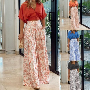 Womens Hawaiian Two Piece Wide Leg Pants Sets Tropical Crop Top Trousers Suit Boho <strong>Tracksuit</strong> Holiday Outfits Trendy Clothes - Product Image 2