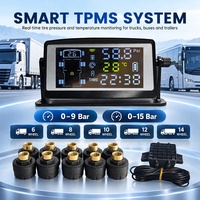 Capteur TPMS externe pour camion avec répéteur et affichage solaire pour camions lourds et remorques de 6 à 14 roues
