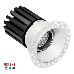 Luz Empotrada de 3 Pulgadas AC120V, Anillo de Luz LED Empotrable sin Marco de 12/15/18W 5CCT, IP54, Aluminio, Moderna, para Uso en Interiores - Product Image 1