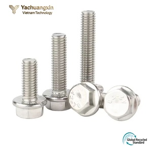 Boulon à bride M8 en acier inoxydable, tête hexagonale, longueur 55 mm, 2 écrous, qualité DIY, fixations DIN6921, fabricant - Product Image 3