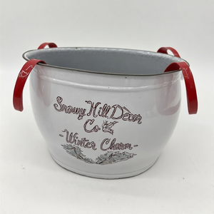 ที่ปลูกต้นไม้สีแดงเข้มในโลหะผุกร่อนเหมาะสำหรับการแสดงตามฤดูกาลรวมถึงต้นมาลัยต้นสนขนาดเล็กและดอกไม้คริสต์มาส - Product Image 1