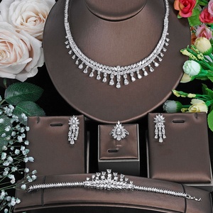 The latest design drop shape bridal jewelry set women wedding indian gift jewelry set