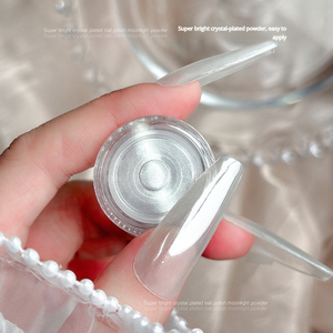 Poudre à ongles effet cristal blanc clair, poudre chromée effet miroir Aurora super brillante pour nail art - Product Image 3