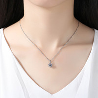 Boucles d'oreilles, collier et bague géométriques romantiques en zircon à six griffes, design de niche haut de gamme pour femmes, en cuivre plaqué rhodium, collection 2026
