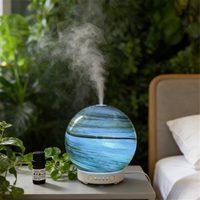 Humidificateur LED pour chambre à coucher et bureau à domicile, diffuseur d'huiles essentielles, purificateur d'air à ultrasons en verre