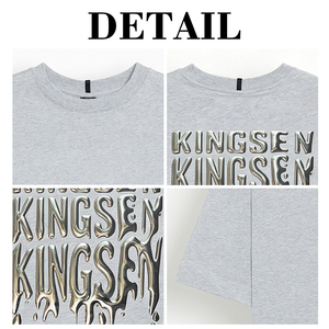 Camiseta KingSen para Hombre, Oversize, con Estampado 3D, Algodón Grueso, Manga Corta, Estilo Urbano, Estampado Gráfico, Casual, Hip Hop - Product Image 6