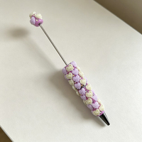 Perle en résine acrylique colorée en forme de rose avec strass pour stylo à logo, largeur d'écriture 1,0 mm, pour la fabrication de bijoux DIY, vente en gros