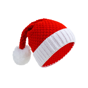 Bonnet de Noël tricoté avec pompon, motif Père Noël, renne, flocon de neige, arbre de Noël au crochet, haute qualité, rouge et vert, pour adultes, adolescents et enfants, pour les fêtes du Nouvel An - Product Image 1