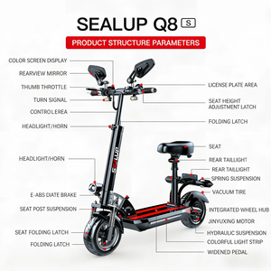 Monopattino Elettrico Pieghevole ad Alte Prestazioni <span class=keywords><strong>e</strong></span> Velocità per Viaggi <span class=keywords><strong>e</strong></span> Stoccaggio - Product Image 3