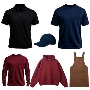Impression et broderie personnalisées, gamme complète de vêtements : Polo unisexe, T-shirt, Sweat à capuche, Tablier. Fournisseur d'usine en gros pour uniformes d'équipe professionnelle. - Product Image 1