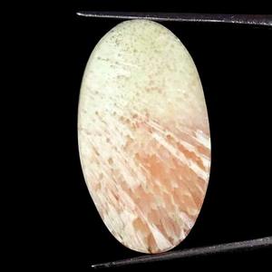 Cabochon de pierres précieuses de scolecite naturelle 34x34x6mm pour la fabrication de bijoux - Product Image 2