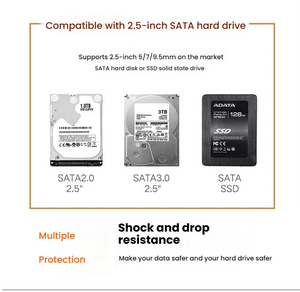 กล่องใส่ฮาร์ดดิสก์ภายนอกขนาด 2.5 นิ้ว USB 3.0 แบบไม่ต้องใช้เครื่องมือ สำหรับ HDD/SSD - Product Image 6