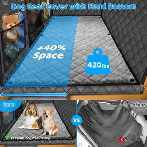 Защитный чехол для автомобильного сиденья для собак Oxford с жестким дном, утолщенным матрасом и удлинителем для заднего сиденья, нескользящий - Product Image 2