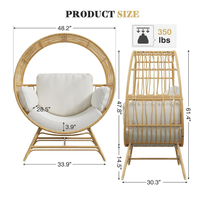 Fauteuil suspendu en rotin d'extérieur, chaise longue en osier pour balcon, véranda, salon, jardin