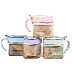 Usine <span class=keywords><strong>Cuisine</strong></span> 300ml Rectangulaire Écologique <span class=keywords><strong>Verre</strong></span> Blé Fiber <span class=keywords><strong>En</strong></span> Plastique Cruet Sel Poivre Conteneur De Stockage Herbe Épice Outils - Product Image 1