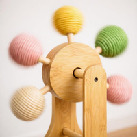 Griffoir rotatif pour chat en bois - Jouet interactif en bambou pour chat, pour chats d'intérieur, chatons et petits animaux