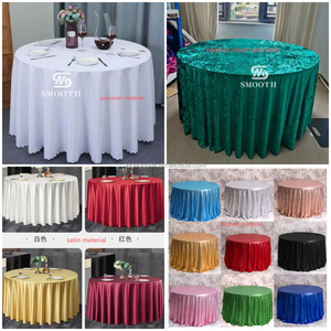 LEDA Custom Size Modern Party Event Decor Supplies Red Curtain Drapery Round Velvet <b>Tablecloth</b> for Wedding - Product Image 5