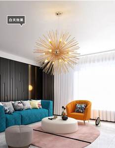 โคมไ<span class=keywords><strong>ฟ</strong></span>ระย้ารูปดาวสีทองโคมระย้าสปัตนิกสำหรับห้องนั่งเล่นห้องรับประทานอาหารห้องน้ำห้องอ่านหนังสือ - Product Image 4