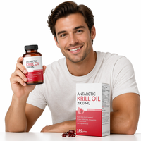 Capsules de Krill Antarktique à l'Astaxanthine Naturelle les Plus Vendues – 120 Gélules Molles pour Adultes – Complément Alimentaire pour Améliorer l'Énergie