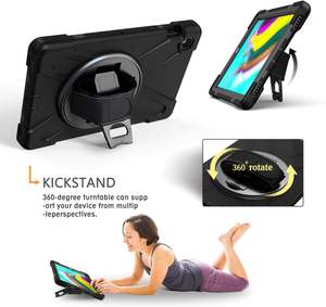 Étui en silicone robuste pour <span class=keywords><strong>tablette</strong></span> <span class=keywords><strong>Samsung</strong></span> Galaxy Tab <span class=keywords><strong>S5E</strong></span> 10.5 ''T720 2019 360 Rotation Main Bandoulière Support Antichoc Couverture - Product Image 3