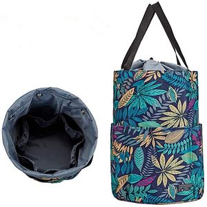 Custom Round Crochet Knitting Storage Bag with Front Compartment & Drawstring Closure for Separate Accessory Storage - Product Image 2