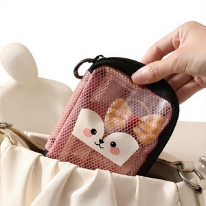 Portable <b>Large</b> Capacity Eco-Friendly Cosmetic <b>Storage</b> <b>Bag</b> EVA Mesh Makeup Case <b>with</b> <b>Zipper</b> and Keyring for Travel and Daily Use - Product Image 4