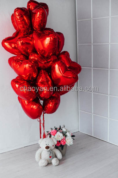 Wholesale 5inch 10inch,18inch 32 Inch Love Valentine's Day Wedding Foil Balloon Solid Color Red Heart Balloons
