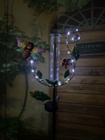 Lampes décoratives d'ambiance solaires LED d'extérieur, étanches et résistantes aux intempéries, avec crochet de pâturage en fer forgé pour cour et piquet de sol