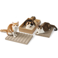 Boîte à gratter et lit pour chat en carton Zhizao avec 3 coussinets de recharge