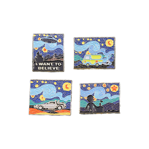 Personalisierte Van Gogh Maler Emaille-Anstecknadel Broschen Abzeichen Pinselkunst Ölgemälde Schmuck Geschenk für Freunde für Reversnadel Schnalle Hemd - Product Image 1