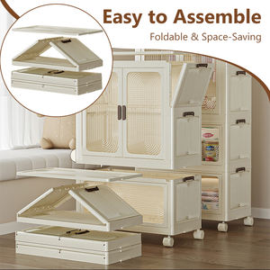 DAYOOH Multi-Size Easy to Install Bedroom Closet Clothing Organizer Foldable Movable Kids <strong>Baby</strong> Cloth Storage Cabinet Wardrobe - Product Image 3