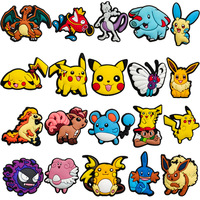Nouveau dessin animé Pikachued sabot chaussure charme en caoutchouc souple bricolage accessoires personnalisé haute qualité chaussures décorations mignon Pokemoned chaussure charme