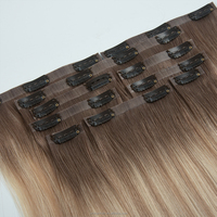 Extensions de cheveux à clips invisibles sans couture, 100% cheveux humains Remy russes, longue durée, 7 pièces, vente en gros
