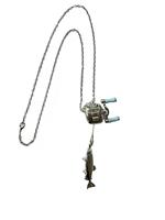 Mini moulinet de pêche en forme de pendentif collier