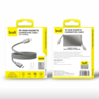 Câble de charge rapide USB-C vers USB-C tressé en nylon Budi Wholesale 1m 100W pour téléphone, ordinateur portable
