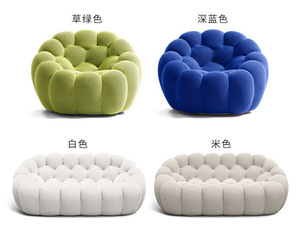 Rochburg, divano componibile in tessuto imbottito di spugna resistente, a forma di calcio, Set da letto creativo per piccoli appartamenti, soggiorno - Product Image 6