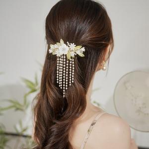 Barrette à <span class=keywords><strong>Cheveux</strong></span> Fleurie de Style Chinois, Épingle Rétro pour Filles <span class=keywords><strong>avec</strong></span> Pompon, <span class=keywords><strong>Pince</strong></span> à <span class=keywords><strong>Cheveux</strong></span> Classique <span class=keywords><strong>Perle</strong></span> Fleurie à Ressort pour Femmes - Product Image 3