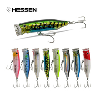 Leurre de surface Hessen Popper Crank 70mm 9g flottant, leurres durs pour la pêche au bar, au saumon et au poisson-chat en eau douce et en mer depuis le bateau