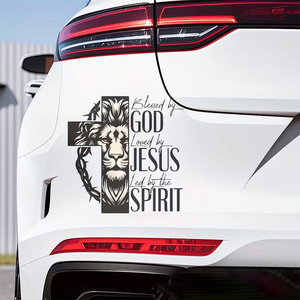 Calcomanía para Auto con Cruz de Jesús y León, Impermeable, Bendecido, Adhesivo de Fe, Corona de Espinas, Inspirador, para BMW, Toyota, Honda - Product Image 2