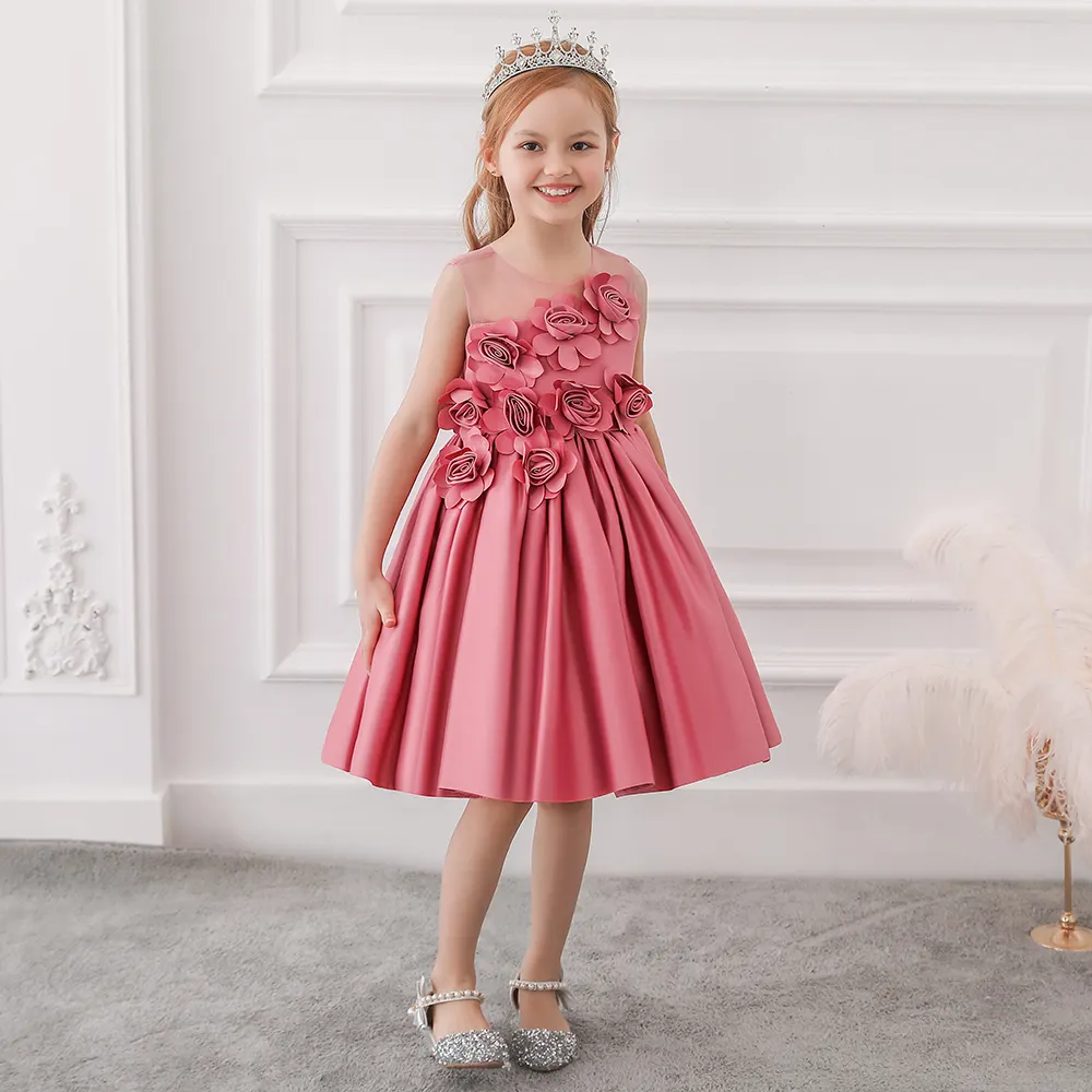 Children Formal Ball Gown Party Frock Design Girls Beautiful Wedding Festival Party Dresses 3-10 jahre L5068